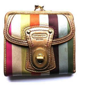 RESERVED*Coach Color Stripe Coin Purse