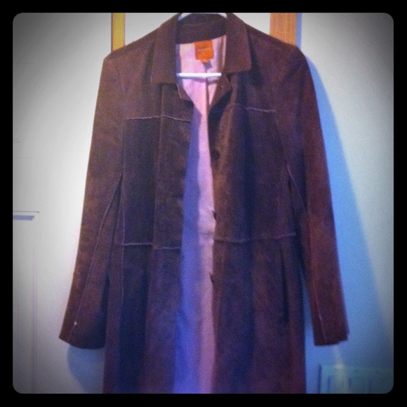 Reduced!!!! Purple suede patch stitching fall coat