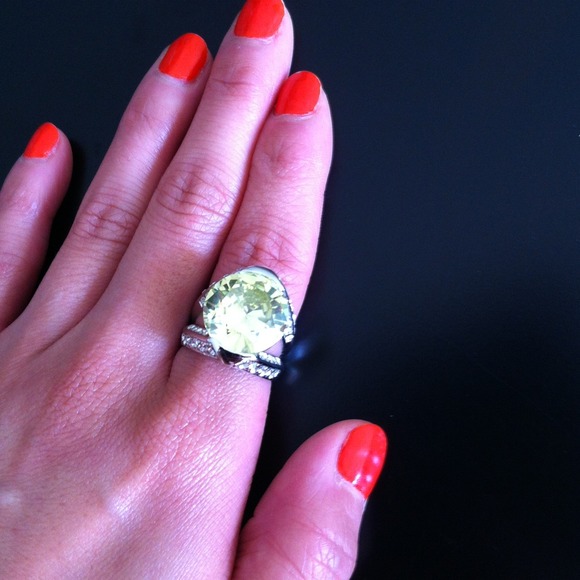 Sold. Faux citrine statement ring
