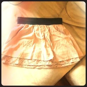 Tan skirt with lace