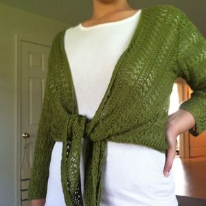 Crochet half tie shirt/ cardigan