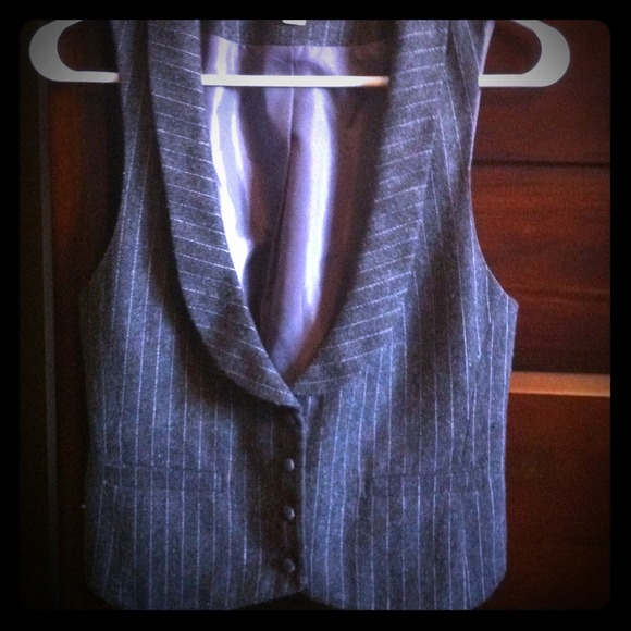 Grey striped vest