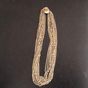 Vintage Muted Gold Necklace with Rose Clasp