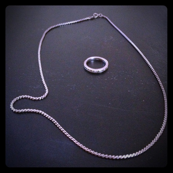 RESERVED FOR PERRON Sterling silver necklace ring
