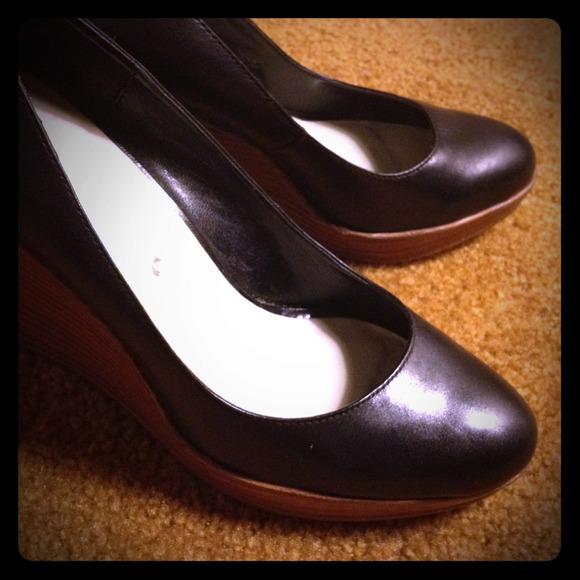 Bakers Black Wedge Platforms