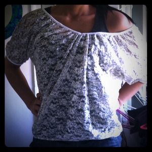 Black and White Lace Top