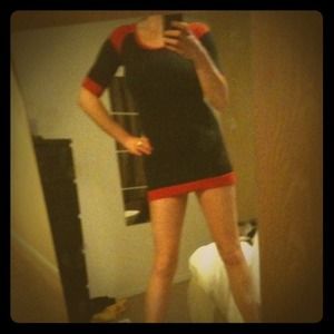 Reduced!!Black and red  three quarter length dress