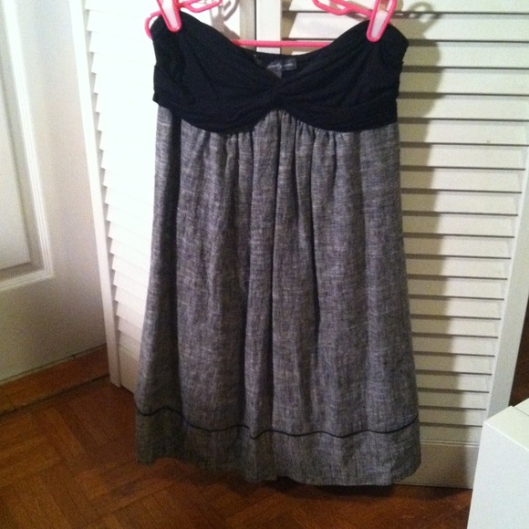 Black and grey strapless dress - Picture 1 of 3