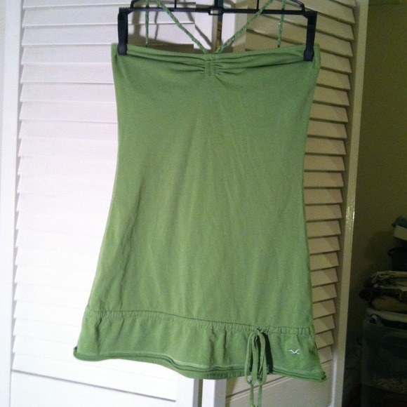 Green tube top/halter top