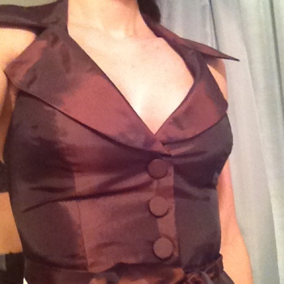 Plum taffeta dress