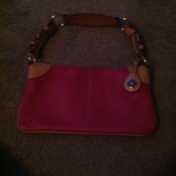Hot pink leather dooney & Bourne hand bag
