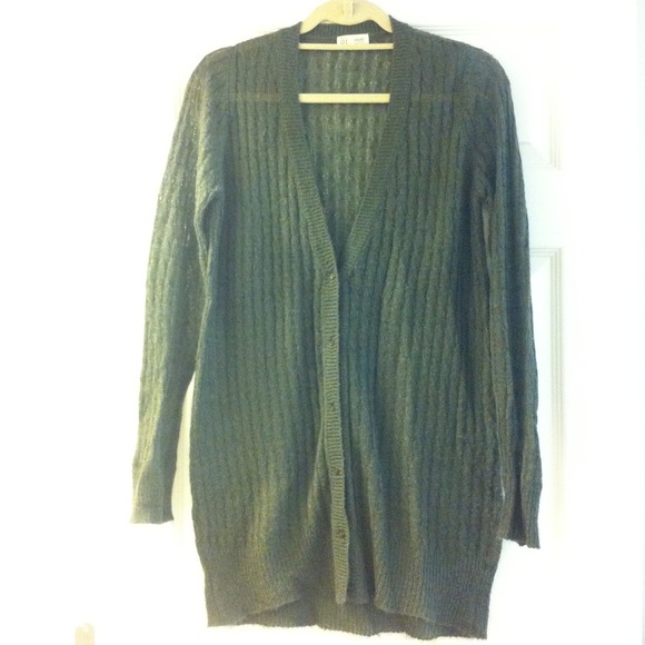 Olive long cardigan