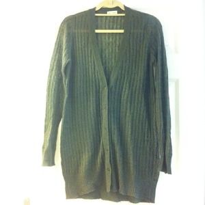 Olive long cardigan