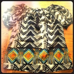 True Grit Multi-color boho blouse, SZ M