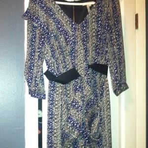 3/4 sleeve ruffle dress