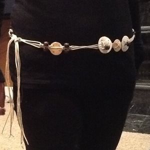 Opal shell circle belt with beads