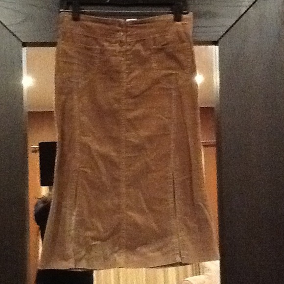 Brown faux suede skirt