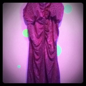 Purple and black dress and black dress