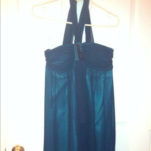 Lord n Taylor navy flowing dress with jewels