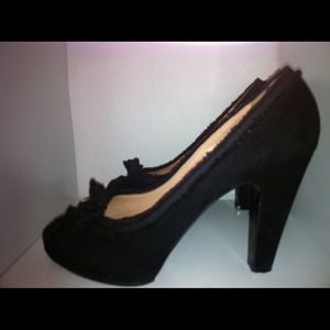 Marc Jacobs Black Velvet Peep Toe Pumps Sz 39 New!