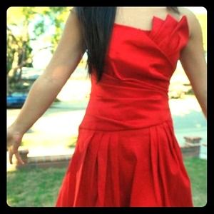 Red bubble dress.