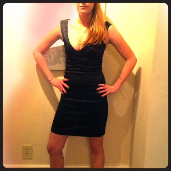 Black satin LBD