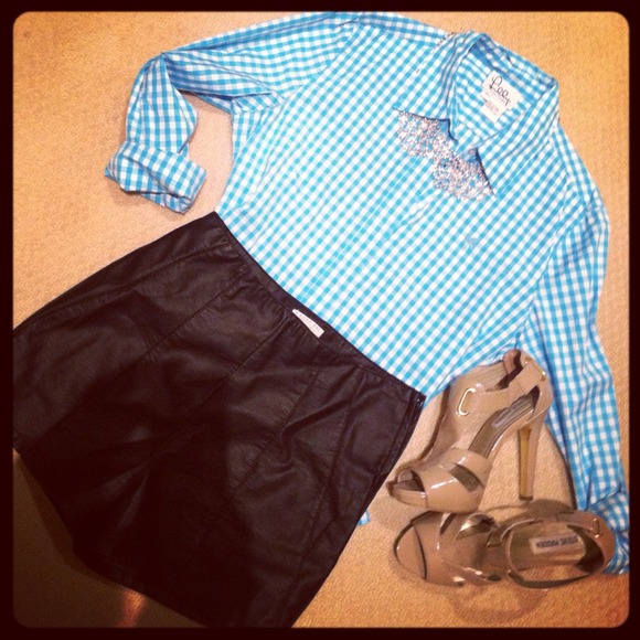 Pastel Blue Gingham Button Up