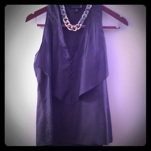 RESERVED. Banana republic navy silk top.