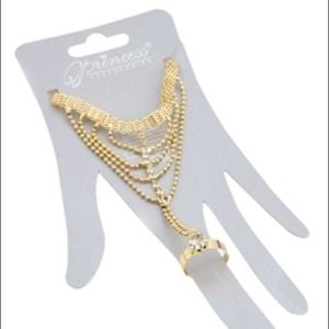 Gold and silver bracelet and ring combo