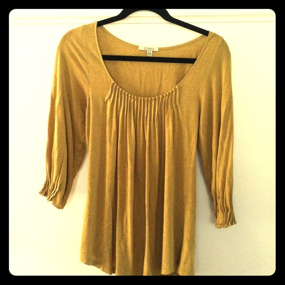 Mustard yellow Anthropologie blousy T-shirt