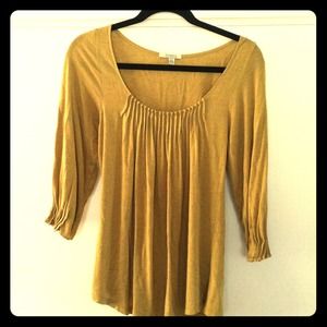 Mustard yellow Anthropologie blousy T-shirt