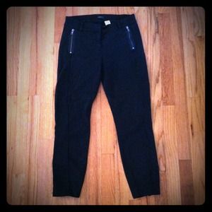 J Crew stretch cropped pants w/ zippered ankles