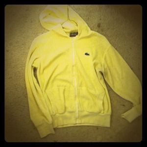 *reduced* Vintage yellow Izod Lacoste terry hoodie