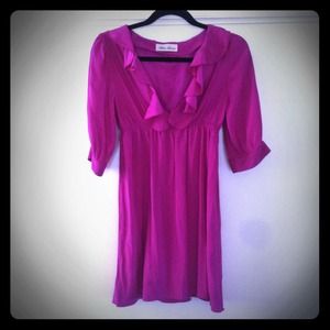 Raspberry silk tunic (or mini dress)