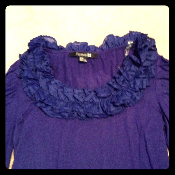 Blue Ruffle Shirt