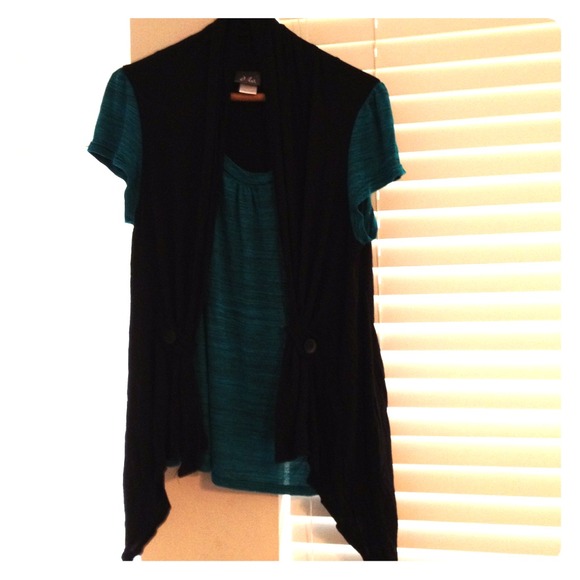 Teal and Black Shirt