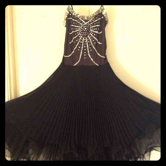 SOLD !! Vintage sequin & rhinestone party dress M