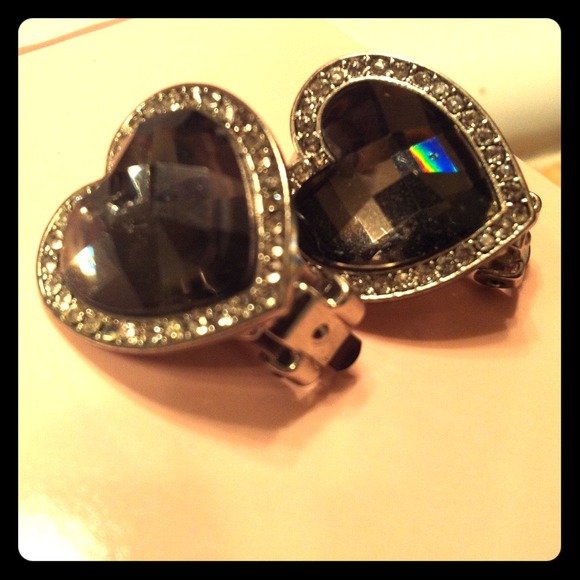Heart shaped clip-on earrings
