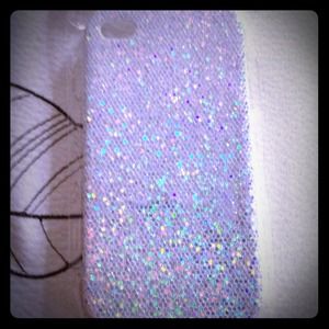 Iphone case white/glitter for 4s