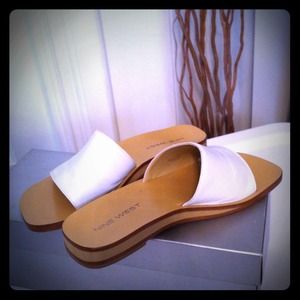 Nine West Shoes - White Leather Slip On Nine West Shoes - White Leather Slip On