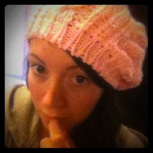 Bubblegum Pink hand knitted slouch beanie