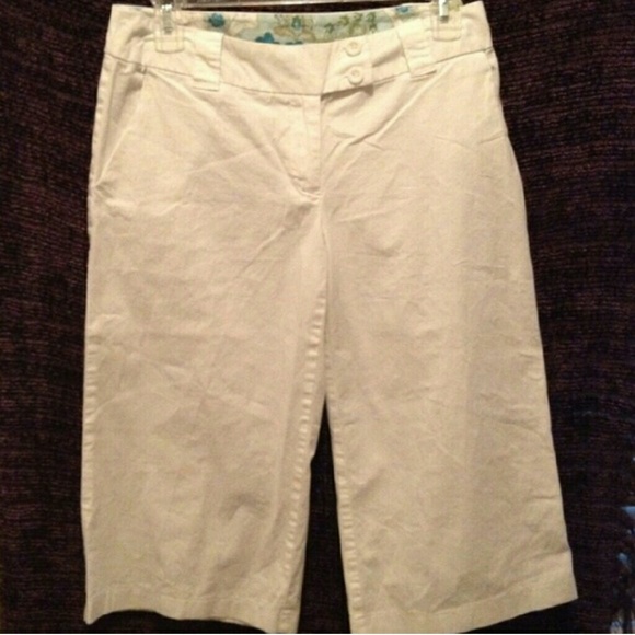 LINEN WIDE LEG CAPRI - Picture 3 of 4