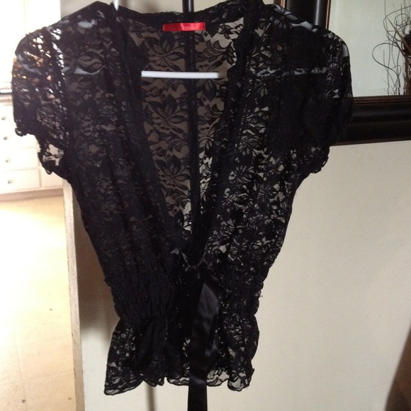 Black lace shirt ....