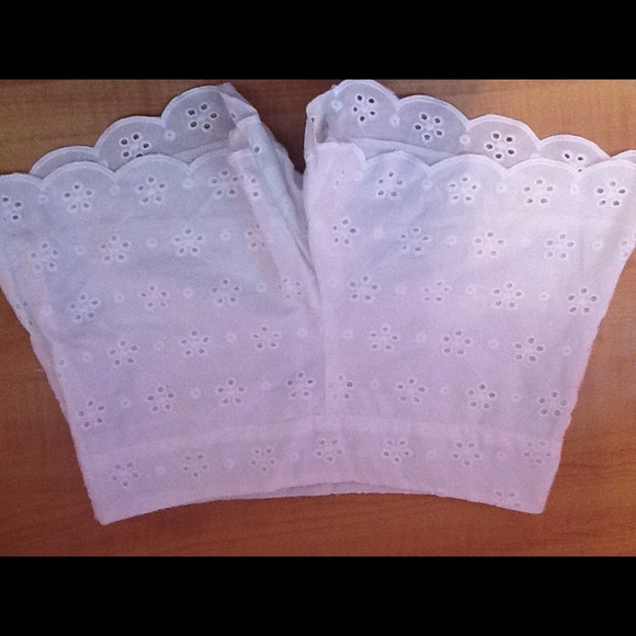 White eyelet shorts