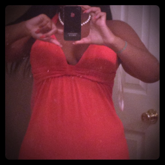 bright orange halter sundress