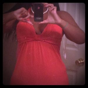 bright orange halter sundress