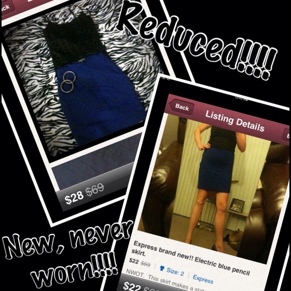 Electric blue express skirt . NWT