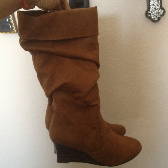 Faux suede boots!