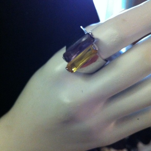 Yellow & purple cocktail ring