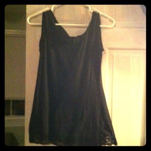 Black tank with lace trim bottom